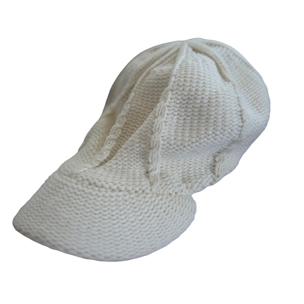 Y2K Newsboy Knit Slouchy Cap Womens OS Cream Gorpcore Streetwear Boho Retro